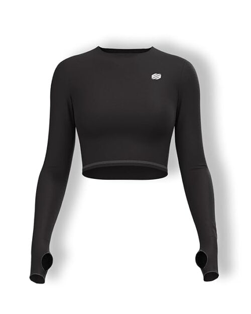 Workout Crop Top Athletic Yoga Long Sleeve