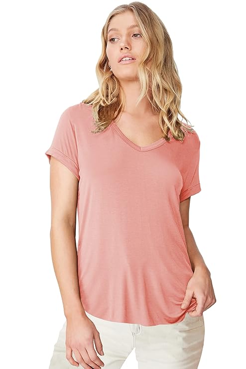 stylish UpDown V-Neck Cotton Tshirt